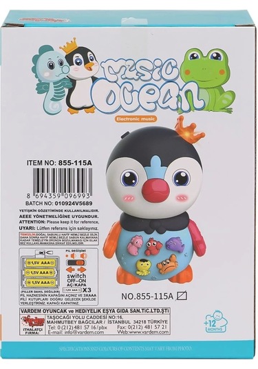 Jlg-855-115a Işıklı Ve Müzikli Penguen Pianosu -vardem Oyuncak Standart