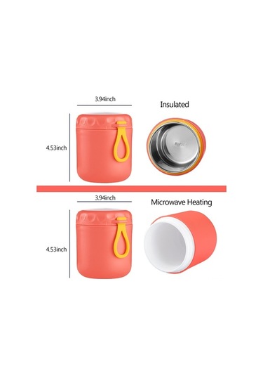 Fastbuy Pembe Paslanmaz Çelik Mini Çorba Yemek Termosu - Seyahat Ofis Pratik Şık Pembe Pembe