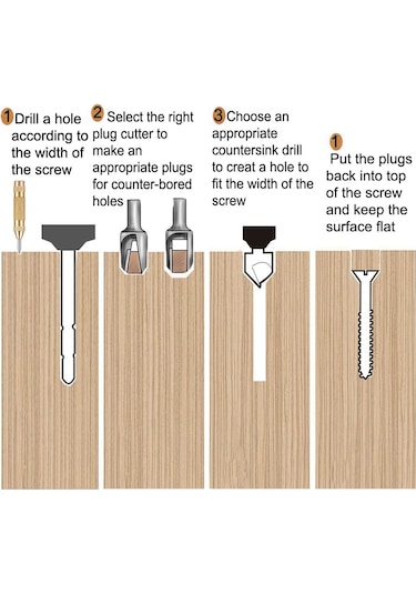 Hallow Ağaç İşleme Pah Delme Aracı Ahşap Kesici 8 Adet