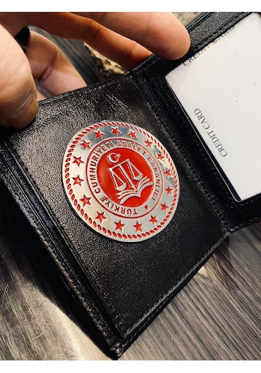 Adalet Bakanlığı Rozetli Gerçek Deri Cüzdan