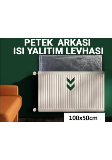 3 Adet Petek Radyatör Arkası Folyo Plaka Kalorifer Arkalığı Alüminyum Isı Yalıtım Folyosu 100x50 Cm