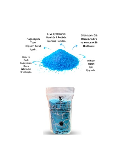 Chic Nail Blue Ocean Manikür & Pedikür ve Banyo Tuzu 1 KG