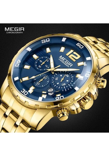 Megır 2068 Tüm Fonksiyonları Aktif Erkek Kol Saati Sarı