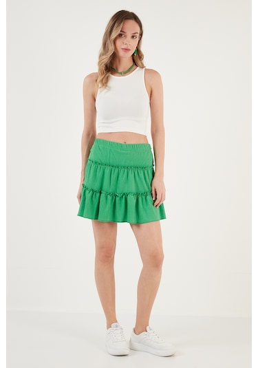 Lela Beli Lastikli Mini Bayan Şort Etek 5865038 Benetton