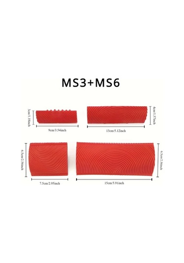 Gateesat 2pcsms6 Ahşap Doku Rulo Fırça Seti Dekoratif Boyama Ev Dekorasyon Sanat