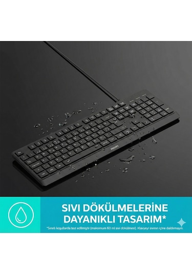 Philips Spk6238 Kablolu Türkçe Q Klavye Siyah