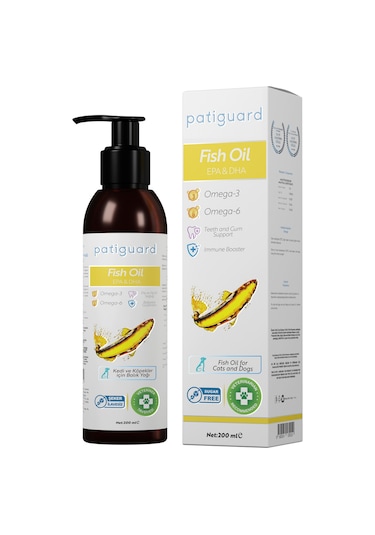 Patiguard Kedi Köpek İçin Omega 3 & 6 İçerikli Fish Oil 200 ML