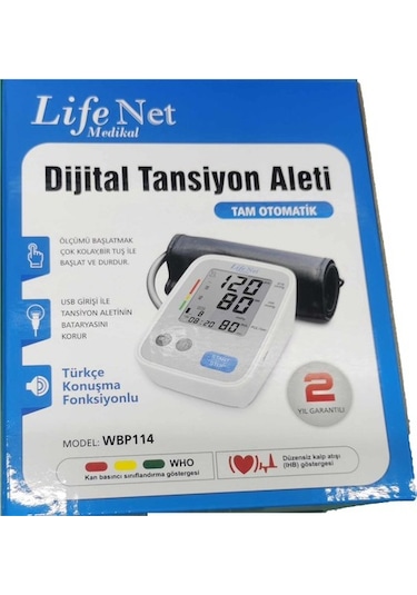 Life Net Medikal Türkçe Konuşan Üst Koldan Dijital Tansiyon Aleti WBP114