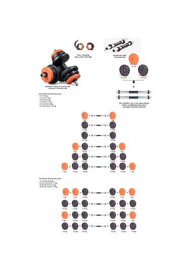 Ecgspor 21 Kg Dambıl Seti Turuncu Siyah