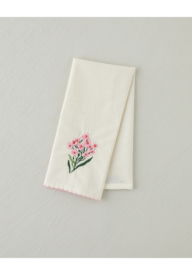 English Home Blossom Frame Pamuk Polyester Nakışlı Kurulama Bezi 30x50 Cm Pembe