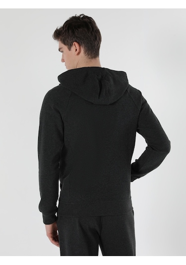 Colin's Slim Fit Kapüşonlu Antrasit Erkek Ceket CL1056951_Q1.V2_ANM Antrasit Melanj