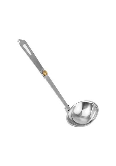 Pazly Katlanabilir Çorba Kaşığı - Paslanmaz Çelik Kamp Seyahat Çorba Kaşığı Gümüş Gümüş