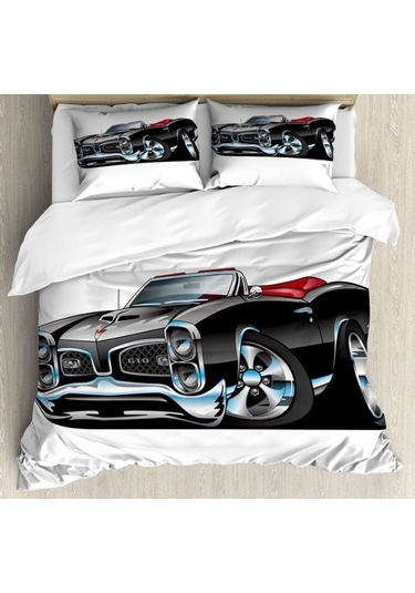 Car Tek Kişilik 3 Parça Saten & Pamuk Nevresim Takımı