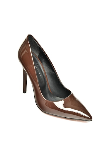 Fox Shoes T676192008 Kahverengi Rugan İnce Topuklu Kadın Stiletto Kahverengi
