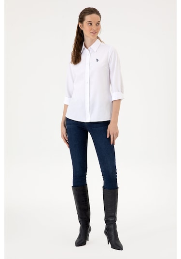 U.s. Polo Assn. Kadın Beyaz Gömlek Basic 50316711-vr013 Beyaz