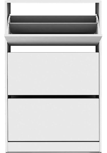 Flat Duo 3 Katlı Geniş Ayakkabılık Dolabı - Beyaz