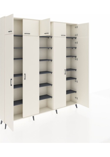 Arges Dolap 18 Raflı 9 Kapaklı 220x30x243 Aytaşı-aytaşı/antrasit Aytası/antrasıt