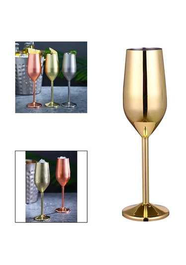 Suntek Şarap Kadehleri Şampanya Kokteyl Bardakları Parti 220ml-altın 220ml Altın