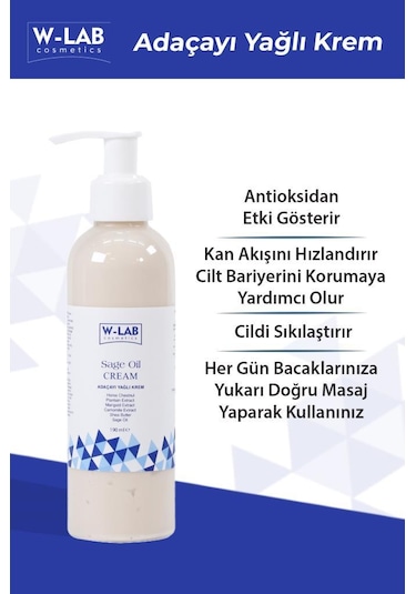 W-Lab Cosmetics Sage Oil Adaçayı Yağlı Krem 190 ML