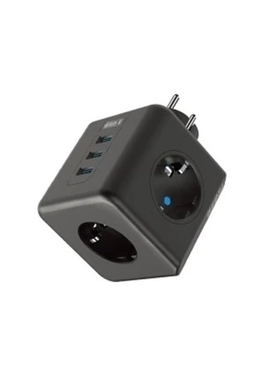 Bfs Termal Akım Korumalı Isıya Dayanıklı 3 Lü Du Tipi Priz 3x Usb 1x Type-c Standart