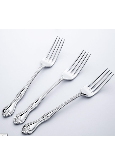 Nehir Lalezar Sade 12 Li Yemek Çatalı Gümüş