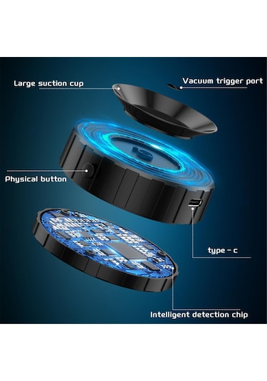 Reedark 360 Dönen Güçlü Mıknatıslı Araç Telefon Tutucu - Vakum Emişli, Ev/kullanım İçin Çok Amaçlı