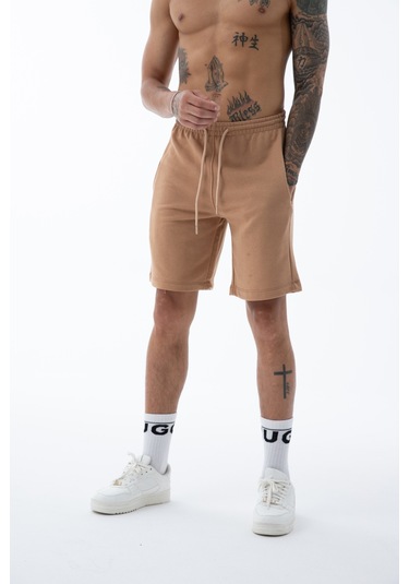 Erkek Yavru Ağzı Yüksek Kalite Relax-fit Rahat Kesim %100 Pamuk Bağcıklı Siyah Düz Basic Şort Yavru Ağızı