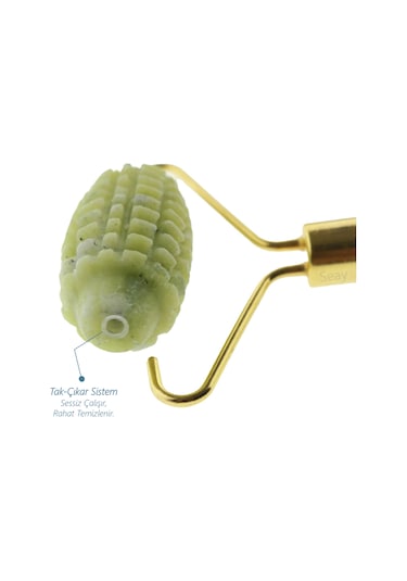 Seay Tırtıklı Yeşim Taşı Face Roller + Yeşim Melek Kanadı Gua Sha