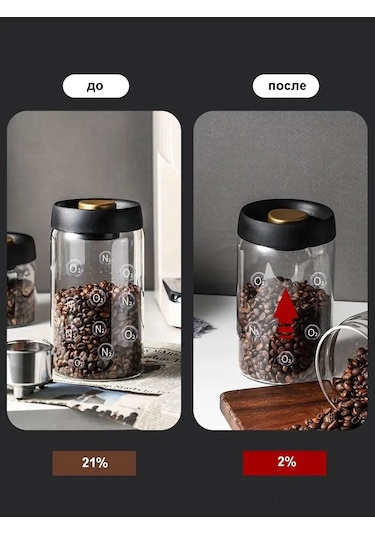 Geeroyoo Ev Mutfakları İçin Vakumlu Saklama Kabı - 500ml Borosilikat Cam Gıda Saklama Kavanozu Şeffaf