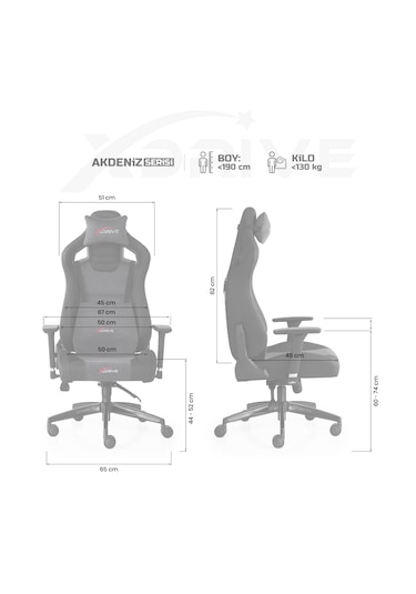 Xdrive Akdeniz Kumaş Profesyonel Oyuncu Koltuğu Gri/Siyah