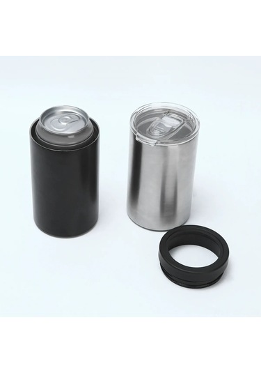 Dofolink 304 Çelik İkili Kapaklı 355ml Vakumlu Soğuk Saklama Bardakı - Taşınabilir Araç Su Böceği