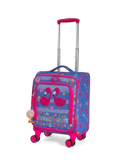 Çocuk Karakterli 4 Tekerlekli Valiz, Eğlenceli Seyahat Arkadaşı - Flamingo Flamingo