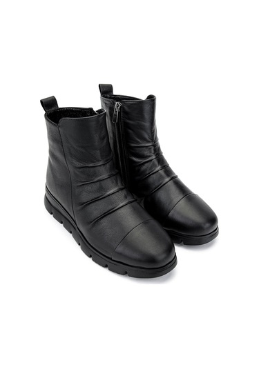 Tamer Tanca Kadın Hakiki Deri Siyah Deri Casual Bot 1071 D5752 Bn Bot Sk24-25 Sıyah Dr Siyah