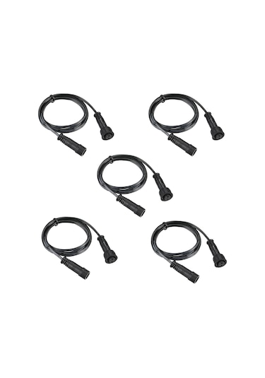 Shineyee 5 Adet 1 Metre Ip67 Su Geçirmez Led Bahçe Işığı Genişletme Kablosu - Pvc Malzeme, Erkek-dişi Bağlantı