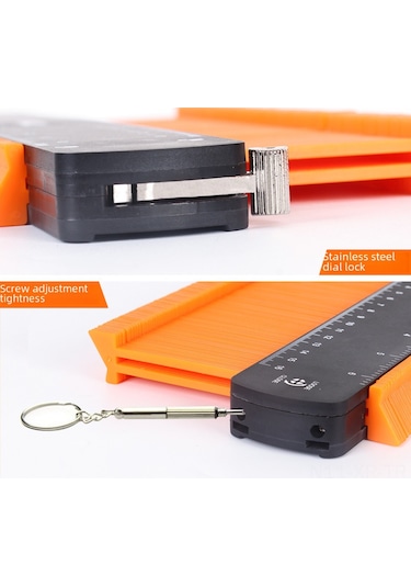 Xiyyadms Metalik Kilitle Çift Başlı Kontur Ölçer - Ahşap İşleri İçin Düzensiz Şekilleri Kopyalama Ve Ölçme Aracı 5 İnç