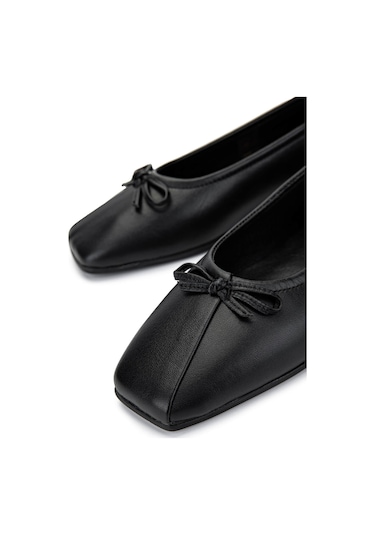 Tamer Tanca Kadın Hakiki Deri Siyah Deri Babet Ayakkabı 879 3641 Bn Ayk Y25 Sıyah Dr Siyah