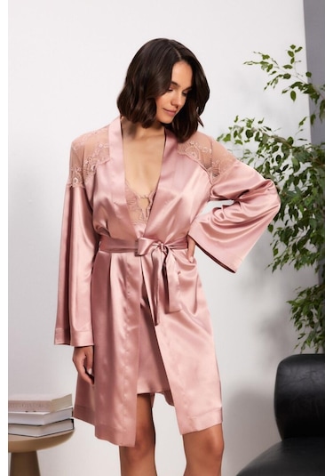 Pierre Cardin 6'lı Brandy Uzun Gecelik Sabahlık Set 6035 Brandy