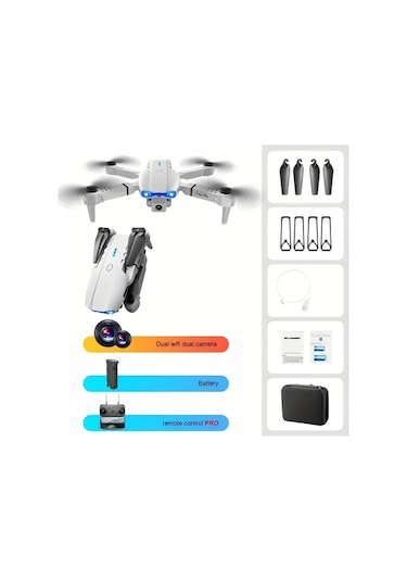 Maxaccess Profesyonel E99 Pro K3 Çift Hd Kameralı Katlanır Drone Oyuncağı Gri