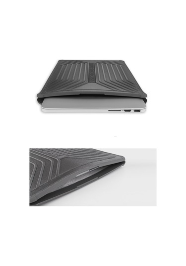Laptop Çantası Bilgisayar Çantası 13 İnç Macbook Uyumlu Air Pro Çanta Kılıf Type-c Girişli 2016 Sonrası Wiwu Gri