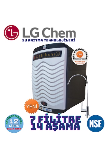 Lg Chem Gold Siyah Beyaz 12 Lt 7 Filtre 14 Aşama Su Arıtma Cihazı