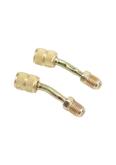 Hombey R410a Klima Adaptörü, Metal 1/4" İle 5/16" Dönüştürücü Bağlantı, Soğutma Sistemleri İçin Fluor Kaçaklarını Önleyen Şarj Portu Aparatı 2 Adet