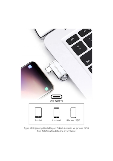 Sprange 64 Gb Flash Bellek Usb 3.2 Ultra Typec Otg Android/pc/Apple Uyumlu iPhone 15/16/17 Ipad Tak Çalıştır