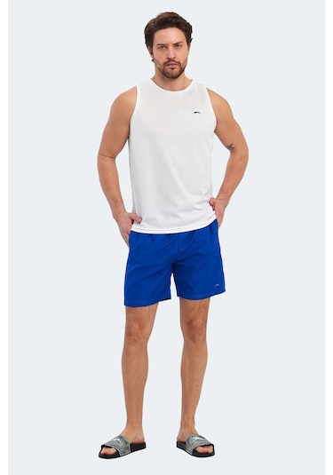 Slazenger Rabı In Erkek Cepli Deniz Şortu Saks Mavi Mayo Saks Mavi