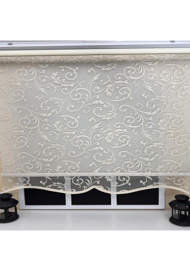 Storburada Çift Mekanizmalı Bej Tül Ekru Stor Perde Stb-133 Bej