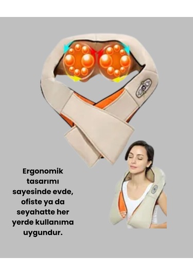 Ovmalı Isıtmalı Masaj Aleti Bel Boyun Omuz İçin Profesyonel Masaj Keyfi Çok Renkli