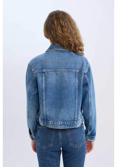 DeFacto Regular Fit Jean Ceket D8665AX25SPNM28 Mavi