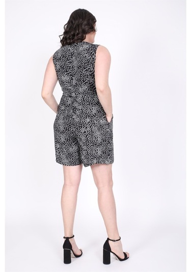 Myline Kadın Kolsuz Kuşaklı Tulum 45519 Siyah