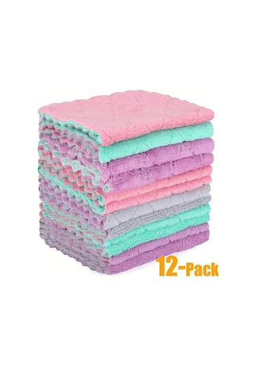 Geeroyoo 12'li Ultra Mikrofiber Temizlik Bezi - Çok Amaçlı Mutfak, Araç Ve Yüzey Temizliği İçin İdeal Diğer