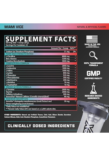 Nutrex Research Outlift Clinical Pump Preworkout With Creatine Eaa Amino Acid Complex 630 Gr Karışık
