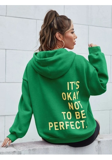 Altamira Unisex Its Okey Baskılı Oversize Kapüşonlu Sweatshirt 001